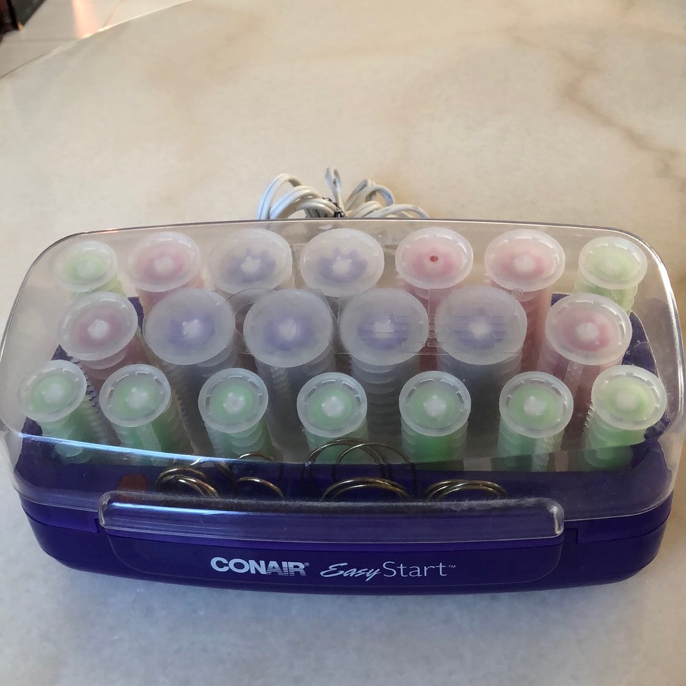 Women hairstyle hot rollers